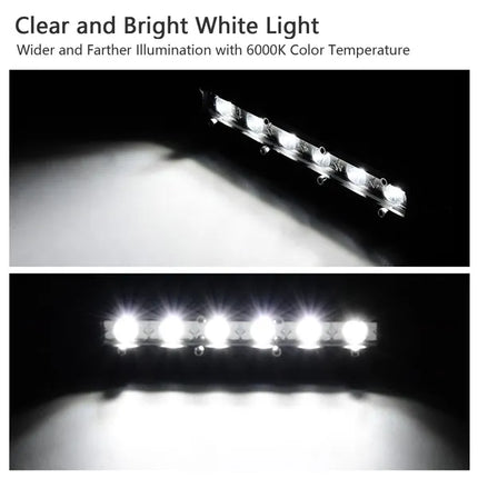 7" LED Light Bar Single Row Offroad Spot Lights 18W Ultra Slim Straight Work Light For Trailer Truck Bus Boat