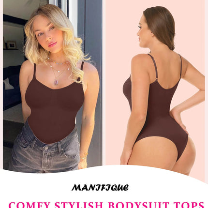 3 Packs Women Slimming Bodysuits Shapewear Tops Tummy Control Thong Body Shaper Spaghetti Strap Camisole