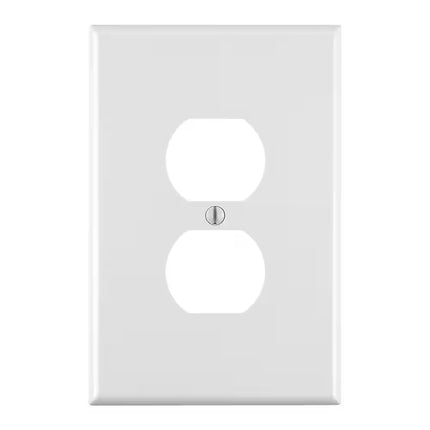 1-Gang Jumbo Duplex Outlet Wall Plate, White