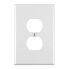 1-Gang Jumbo Duplex Outlet Wall Plate, White