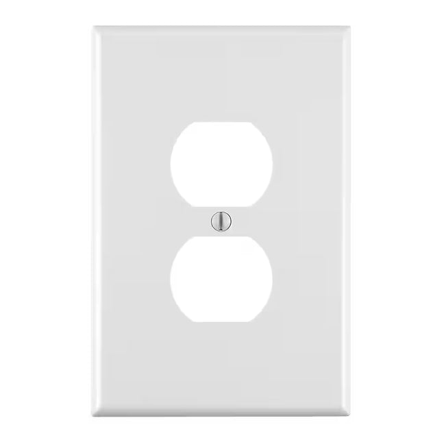 1-Gang Jumbo Duplex Outlet Wall Plate, White