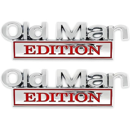 2pack Old Man Edition Emblems, Seabee Emblem 3D Badge Decal Car Truck SUV,Refrigerator Sticker,Window Display Stickers,Bicycles, Laptops, Fridges