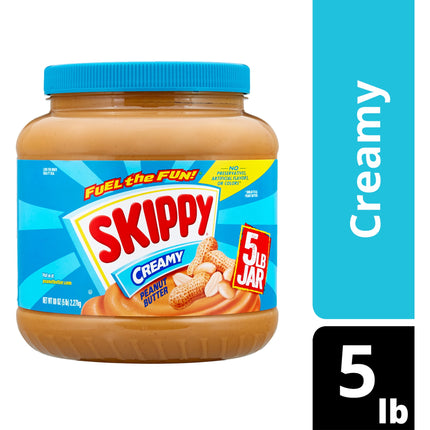 Peanut Butter, Creamy, 7 G Protein per Serving, Shelf-Stable, 80 Oz Plastic Jar