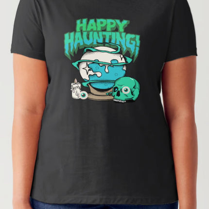 Simply Love Full Size HAPPY HAUNTING Short Sleeve Tubular T-Shirt