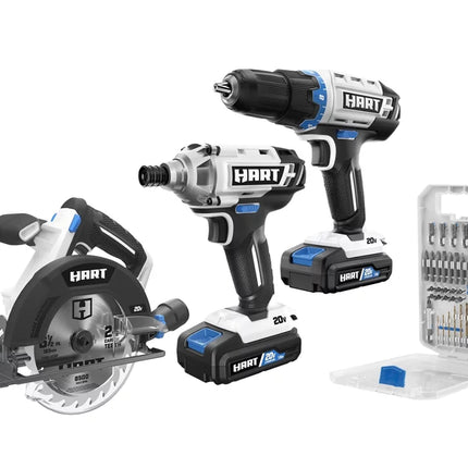 20-Volt 3-Tool Combo Kit with 50-Piece Accessory Kit (2) 20-Volt 1.5Ah Lithium-Ion Batteries