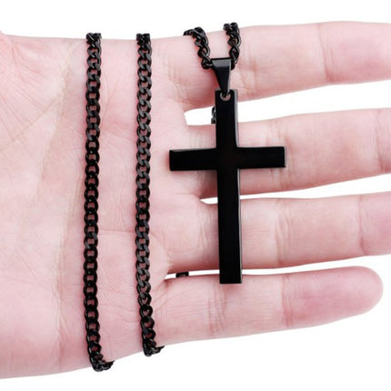 Classic Cross Necklace Men's Pendant Fashion Stainless Steel Jewelry