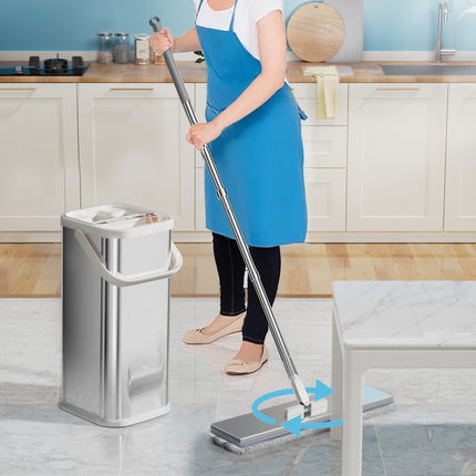 Separates Dirty Water Mop, Flat Mop And Bucket For Home With  Extra Refills, Stainless Steel Mop And Bucket With Wringer