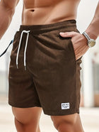 Lace-up Drawstring Shorts Summer Corduroy Sports Short Pants Mens Clothing