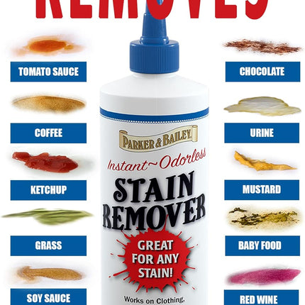 Parker and Bailey Stain Remover- Blood Stain Remover for Carpet, Clothes, Sheets and Mattress - Garment and Fabric Laundry Stain Remover - 16Oz