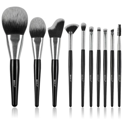 Beli 10pcs Professional Makeup Brush Set New Design Brushed Tube Makeup Brushes