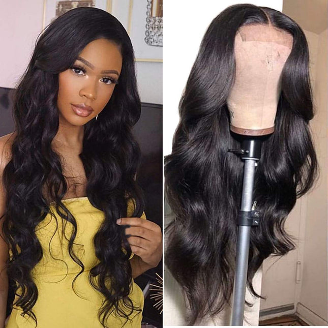 HD Body Wave Human Hair Lace Front Wigs Pre Plucked 180% Density Brazilian Virgin 4X4 Lace Closure Wigs Human Hair Natural Hairline Wigs for Black Women