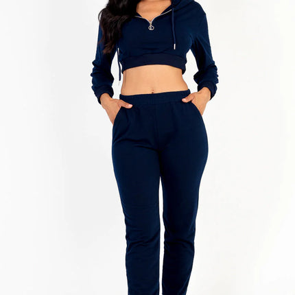 French Terry Half Zip Hoodie and Joggers Set (CAPELLA)