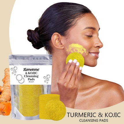 Turmeric Exfoliating Cleansing Pads Compressed Facial Sponges Skin Care Tools For Face Clogged Pores Excess Oil Cleansing