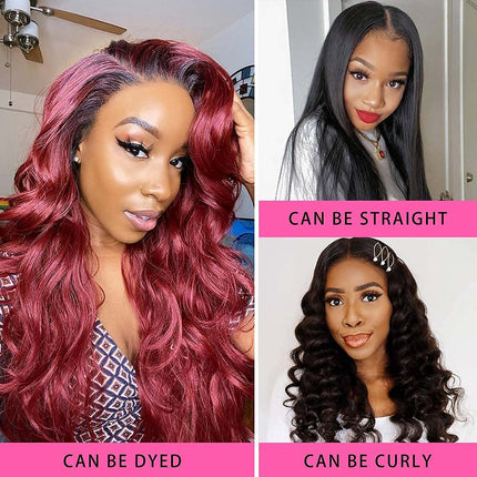 Lace Front Wigs Human Hair Wigs for Black Women Glueless Body Wave 4X4 Lace Closure Wigs Human Hair 150% Density Brazilian Virgin Hair Pre Plucked with Baby Hair Natural Color (22 Inch)