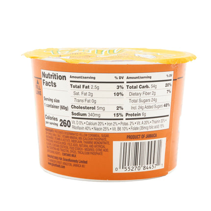 Grace Instant Cornmeal Porridge 12 Pack- 2.1oz Each - Jamaican Hot Cereal - Quick Breakfast Mix - Ready in Minutes