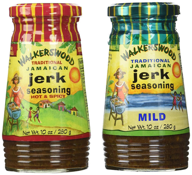 Walkerswood Jamaican Jerk Seasoning Mixed Pack - 10 Oz Each Mild, Hot & Spicy