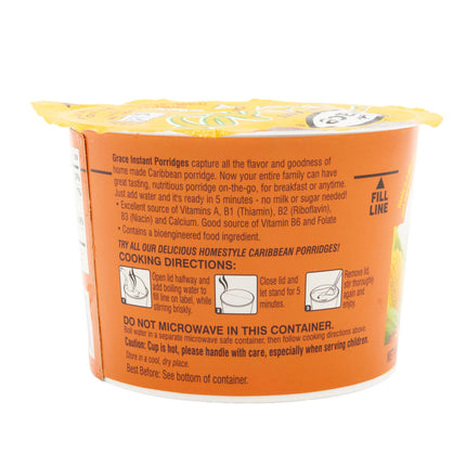 Grace Instant Cornmeal Porridge 12 Pack- 2.1oz Each - Jamaican Hot Cereal - Quick Breakfast Mix - Ready in Minutes