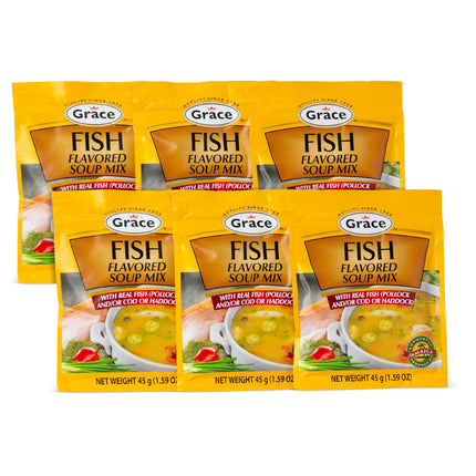 Grace Pumpkin Flavored Soup Mix 1.59oz - 6 Pack Homestyle Jamaican Soup Mix - Great for Caribbean Curry Soup