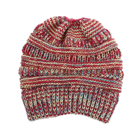 Mixed Color Knitted Wool Hat