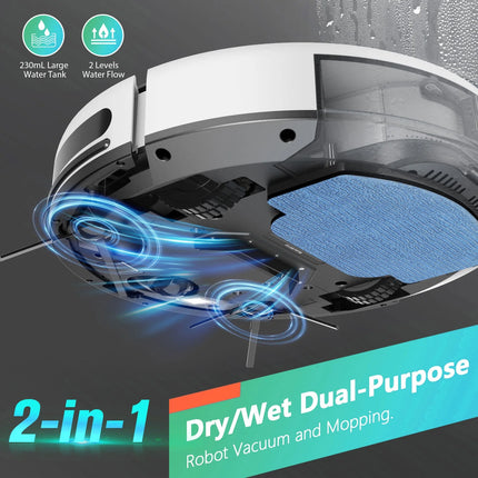 Robot Vacuum Cleaner, 2 in 1 Mop Combo for Pet Hair, Voice Control and Connect Alexa