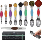 Magnetic Measuring Spoons Set, 9 Pieces Stainless Steel 18/8 Teaspoon Measuring Spoons Set Stackable Fits in Spice Jars Color…