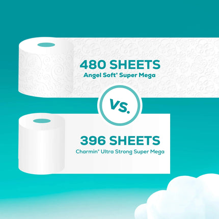 Toilet Paper, 6 Super Mega Rolls, 2-Ply Toilet Tissue