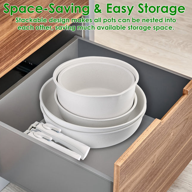 17Pcs Nonstick Cookware Set Frying Pan Sauce Pan Oven Dishwasher Safe Fedex Shipping