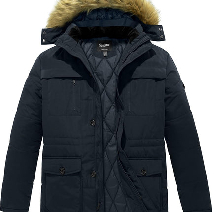 Men'S Big and Tall Winter Warm Heavy Hooded Parka Jacket