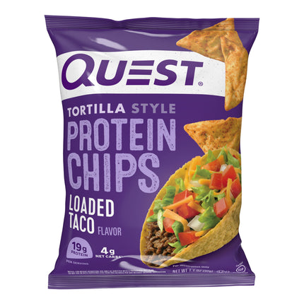 (2 Pack) , Tortilla Style Protein Chips, Low Carb, High Protein, Loaded Taco, 4.5 Oz, 4 Ct