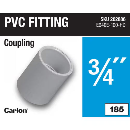 3/4 In. PVC Standard Coupling