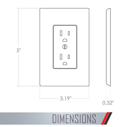 MASQUE White Polycarbonate 1-Gang Decorator Wall Plate, Wall Outlet Cover Plate for Electrical Outlet