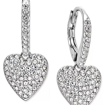 Pavé Heart Drop Earrings, Created for Macy'S