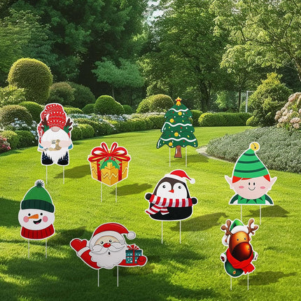 Christmas Garden Signs Set Of 8