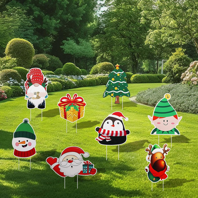 Christmas Garden Signs Set Of 8