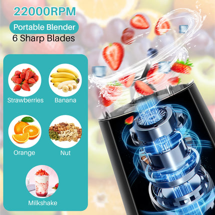 Portable Personal Blender Cup for Smoothies and Shakes, Smoothie Blender Mini Machine, 380Ml