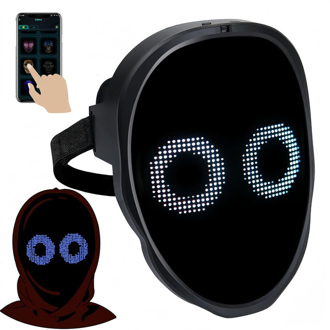 Face Transforming Led Mask with App Controlled,Cool Face Mask for Cosplay,Adult Halloween Costumes for Women,Men