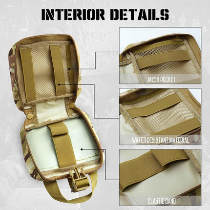 Upgrade Molle Rip Away Ifak Pouch, Tactical Small Belt First Aid Pouch Medical Utility EMT Pouch Only