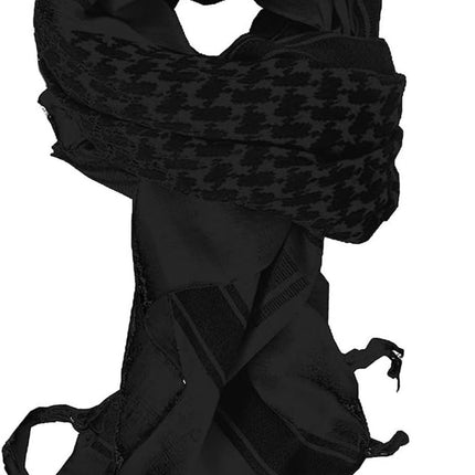 Men'S Cotton Military Shemagh Head Neck Tactical Scarf Arab Wrap Black