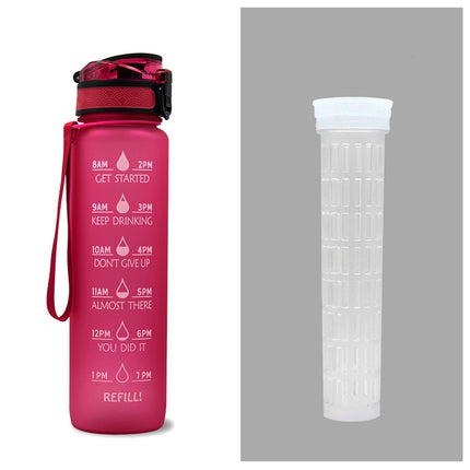 1L Tritan Water Bottle With Time Marker Bounce Cover Motivational Water Bottle Cycling Leakproof Cup For Sports Fitness Bottles