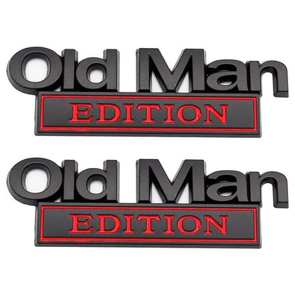 2pack Old Man Edition Emblems, Seabee Emblem 3D Badge Decal Car Truck SUV,Refrigerator Sticker,Window Display Stickers,Bicycles, Laptops, Fridges