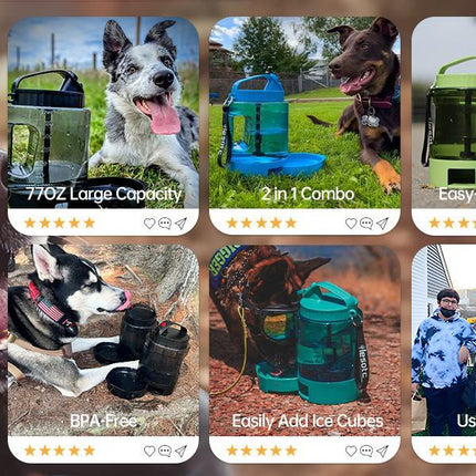 Lassot Portable Pull-out Water Bowl For Dogs, Large Capacity, Perfect For Camping, Hiking, Beach Trips, Road Trips, And Park Walks.