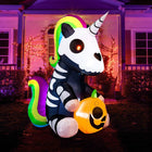 5 Ft Halloween Inflatable Sitting Skeleton Unicorn with Build-In Leds,Halloween Blow up Yard Decorations Outdoor Decorations