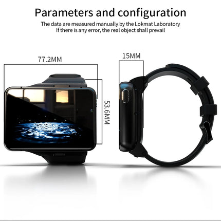 2.88-Inch Touchscreen 4G Smart Watch 2300Mah Battery Face Unlock Feature Multi-Sport Waterproof Outdoor Sports Wristband Android Smartwatch