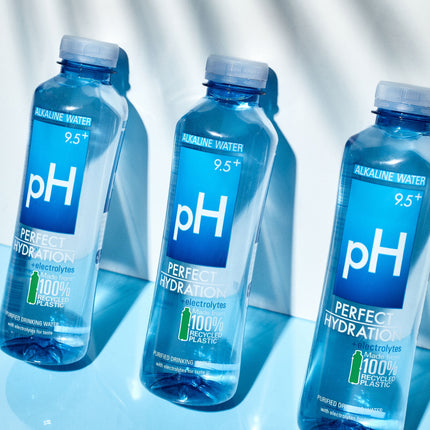 9.5 Ph Alkaline Water, Electrolytes for Taste, Bottles Made with 100% Recycled Plastic, 20 Fl Oz, Pack of 24