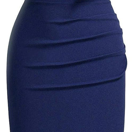 Women'S Retro 1950S Style Half Collar Ruffle Cocktail Pencil Dress