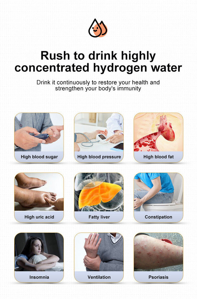 Hydrogen Water Bottle 1.5L Hydrogen Rich Portable Rich Hydrogen Water Generator