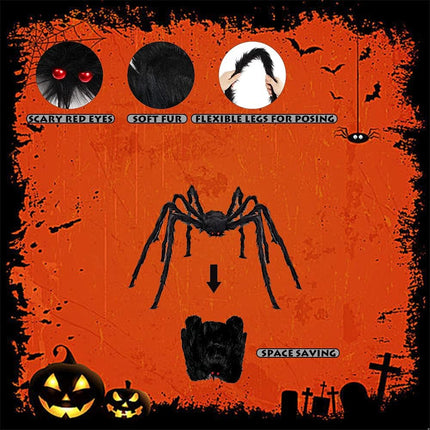 4.9Ft Halloween Spider Decorations, Indoor and Outdoor Halloween Decorations, Used for Halloween, Party and Haunted House Decoration (59 Inches)