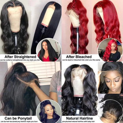 Human Hair Wigs Body Wave Lace Front Wig 13×4 Lace Hair Wig Front Lace Wigs Brazil Human Hair Lace Frontal Wig 180% Density Natural Wig for Black Woman 18 Inch