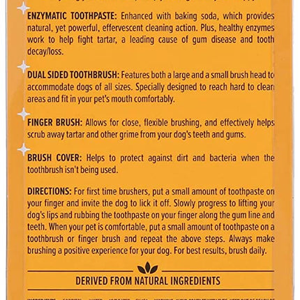 for Pets Tartar Control Kit for Dogs | Contains Toothpaste, Toothbrush & Fingerbrush | Reduces Plaque & Tartar Buildup, 3-Piece Kit, Banana Mint Flavor