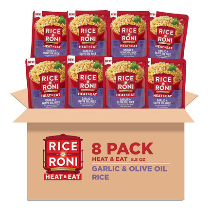 Heat & Eat Rice, Microwave Rice, Quick Cook Rice, Garlic & Olive Oil, (8 Pack)8.8 Oz